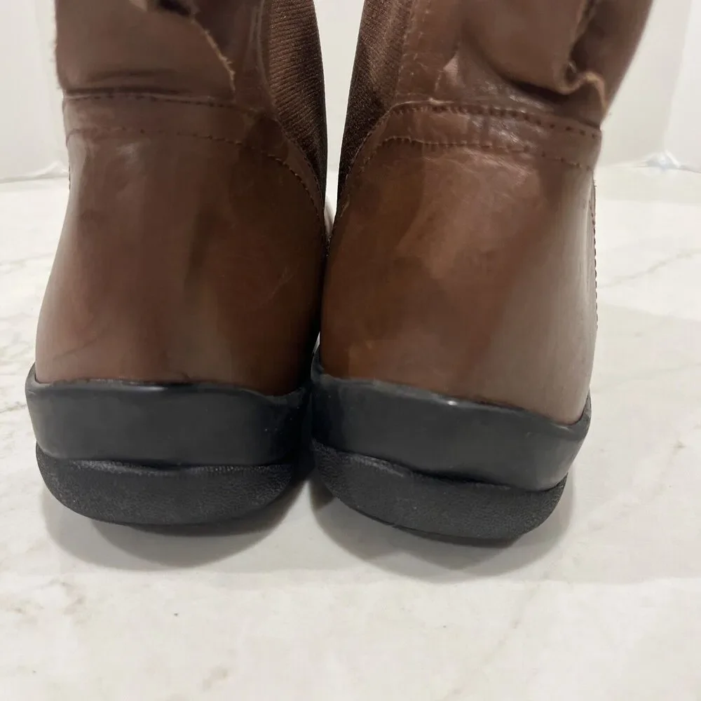 David Tate Womens 10.5 M Brown Leather Booties Shoes Pull On Ankle Chelsea‎